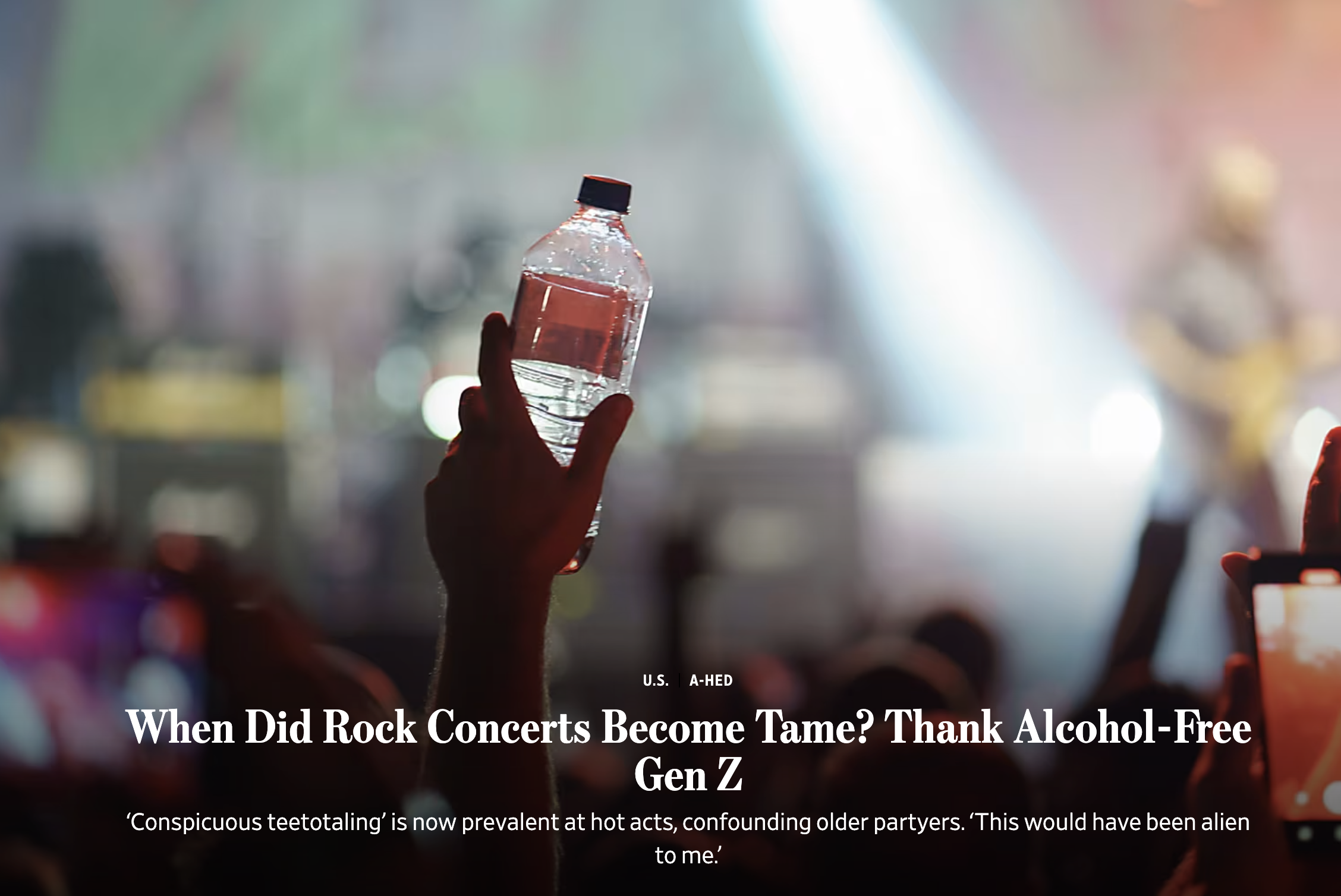 Featured image for “When Did Rock Concerts Become Tame? Thank Alcohol-Free Gen Z”